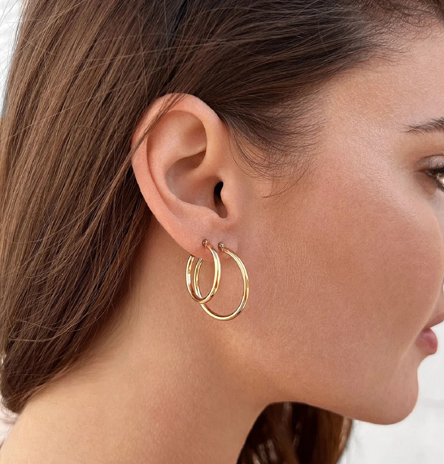 14k Gold Lightweight 2mm Hoop Earrings